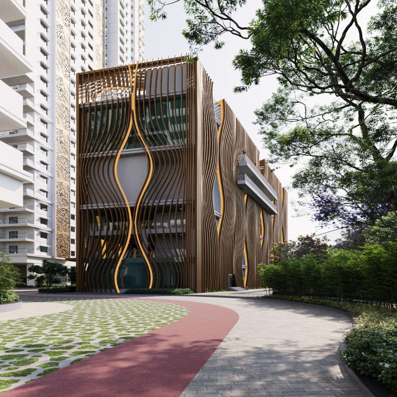 Couple enjoying city views from ARKA's ultra-luxury residence balcony
